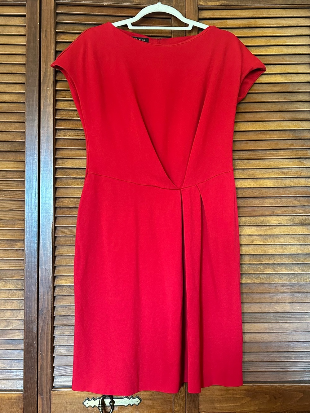 Escada Designer Classic Red Cap Sleeve Midi Dress size 42 (8)